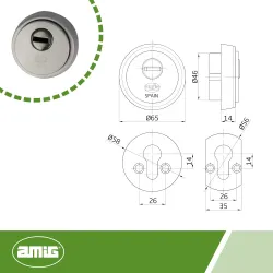 Szyld antywłamaniowy 65mm INOX mod. 30 DIS