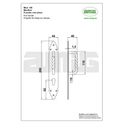 Pochwyt 105-280x45 czarny