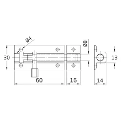 Zasuwka 500-60 biała