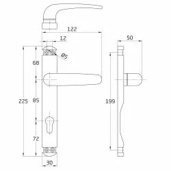 Klamka 1500ALPB85 aluminiowa biała