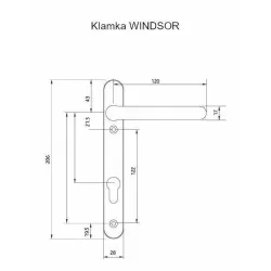 Klamka WINDSOR L/L wkładka 92 czarny  antyk
