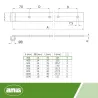 Zawias pasowy 4300-300 prosty czarny