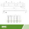 Zawias pasowy 4300-800 prosty czarny