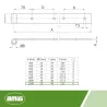 Zawias pasowy 4300-1200 prosty czarny
