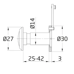 Wizjer 2-fi14, 25-42mm mos. chrom mat