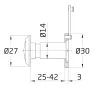 Wizjer do drzwi 25-42mm fi.14 chrom mat mod. 2