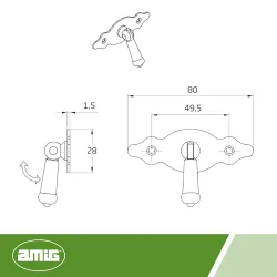 Uchwyt meblowy czarny kołatka 80x28mm mod.1004
