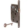 Zamek drzwiowy na klucz 90/50 brązowy F22 CENTRO z ryglem