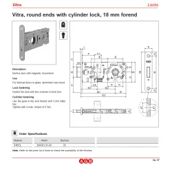 Zamek magnetyczny do szkła na wkładkę 18 mm chrom mat mod. VITRA