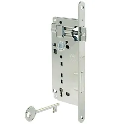 Zamek drzwiowy na klucz 90/40 niklowany F18 PATENT GRANDE