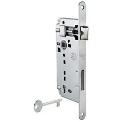 Zamek drzwiowy na klucz 90/50 chrom mat F18 PATENT GRANDE