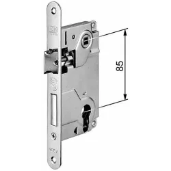 Zamek drzwiowy na wkładkę 85/50 chrom mat F22 CENTRO z ryglem