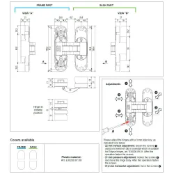 Zawias drzwiowy ukryty biały RAL 9010 mod. ECLIPSE 2.2