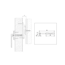 Trzpień 6mm do zatrzasku automat. okiennicy z klamką dł. 70mm 39-54mm