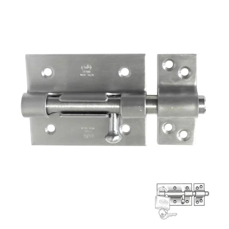 Zasuwka 454-85 inox z otworem na kłódkę