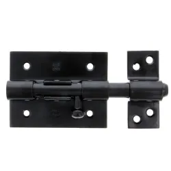 Zasuwka 454-85 czarna z otworem na  kłódkę EAN