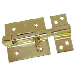 Zasuwka 454-70 mosiądzowana z otworem na  kłódkę