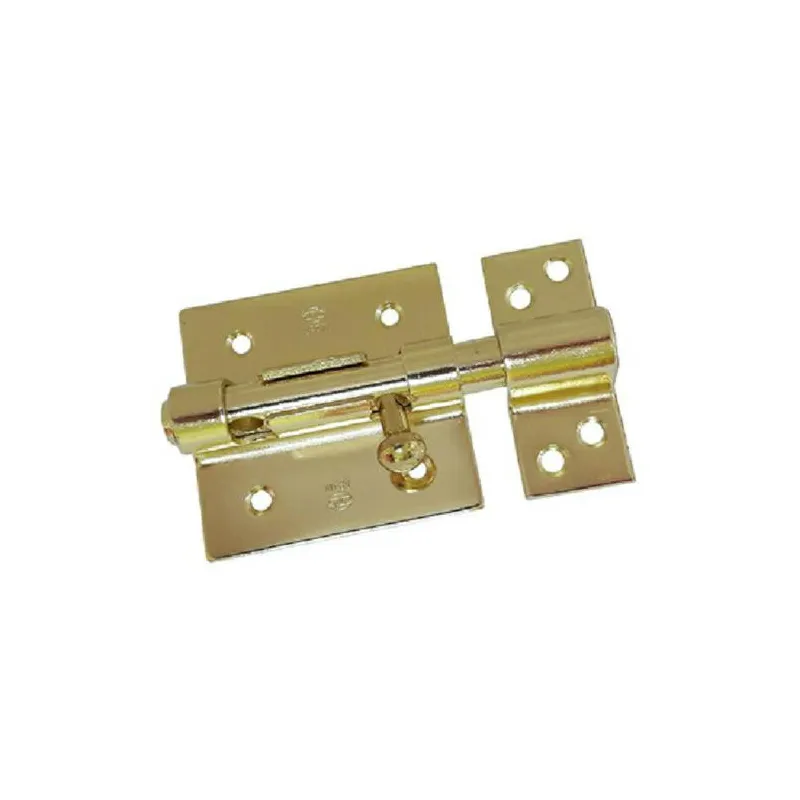 Zasuwka 454-70 mosiądzowana z otworem na  kłódkę