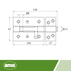 Zasuwka 454-100 mosiądzowana z otworem  na kłódkę