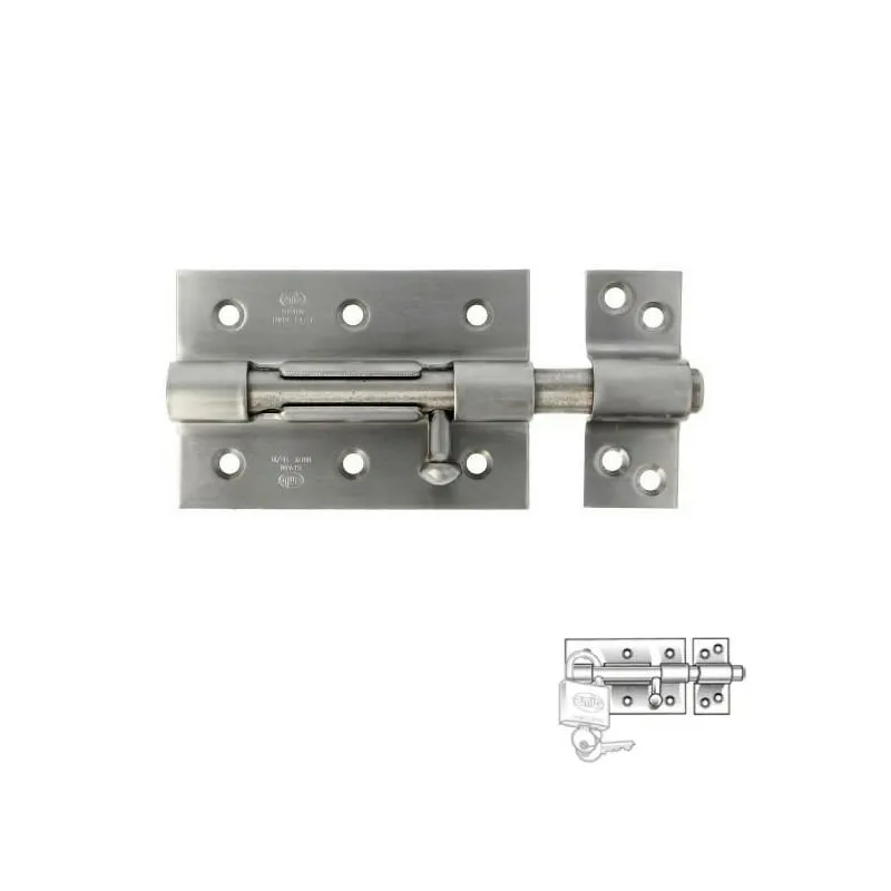 Zasuwka 454-100 INOX z otworem na kłódkę