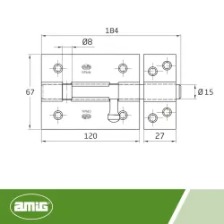 Zasuwka 454-120 żółty ocynk z otworem na  kłódkę
