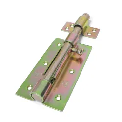 Zasuwka 454-120 żółty ocynk z otworem na  kłódkę