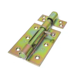 Zasuwka 454-100 żółty ocynk z otworem na  kłódkę