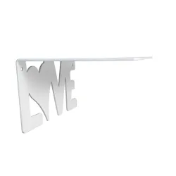 Wspornik półki półka stalowa biała 140x180mm mod. LOVE