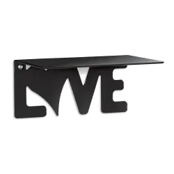 Wspornik półki półka stalowa czarna 140x180mm mod. LOVE