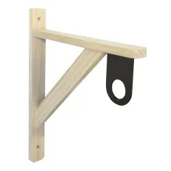 Wspornik półki drewniany 330x280mm z uchwytem na drążek ubraniowy HABITAT