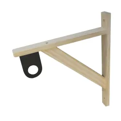 Wspornik półki drewniany 330x280mm z uchwytem na drążek ubraniowy HABITAT
