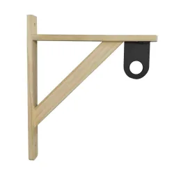 Wspornik półki drewniany 330x280mm z uchwytem na drążek ubraniowy HABITAT