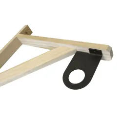 Wspornik półki drewniany 330x280mm z uchwytem na drążek ubraniowy HABITAT
