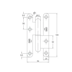 Zawias 110x55 NF BR G Prawy/72 Biały J530300 RAL 9010