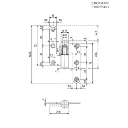 Zawias AGB 120 ALA-14mm do okiennic czarny prawy