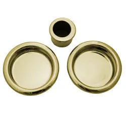 Uchwyty wpuszczane okrągłe 60mm mosiądzowane SCIVOLA-E + uchwyt na palec