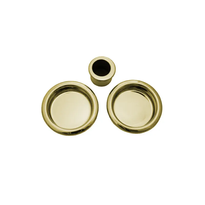 Uchwyty wpuszczane okrągłe 60mm mosiądzowane SCIVOLA-E + uchwyt na palec
