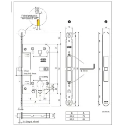 Zamek magnetyczny na wkładkę 50mm szary mod. TOUCH do drzwi ukrytych