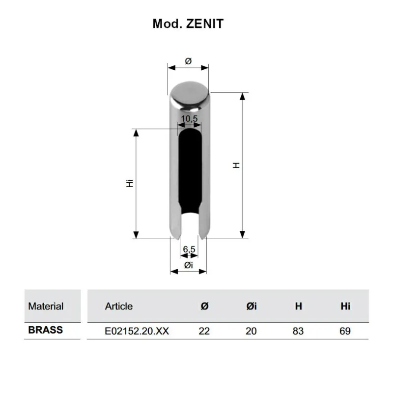 Osłonka zawiasu ZENIT-20 mosiężna