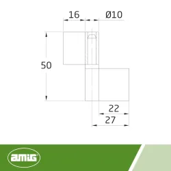 Zawias do spawania skrzydełkowy 50x48x1,8mm LEWY (pl) mod. 1