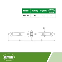 Zawias 552-180x1,5 czarny