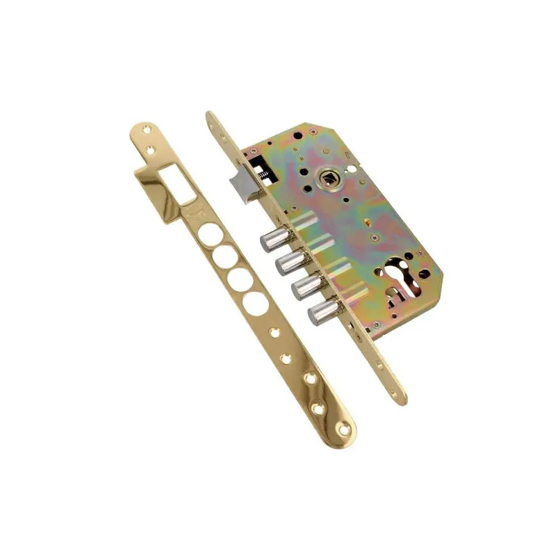 Zamek drzwiowy bolcowy na wkładkę 85/50 mosiądzowany mod. 101 BASE