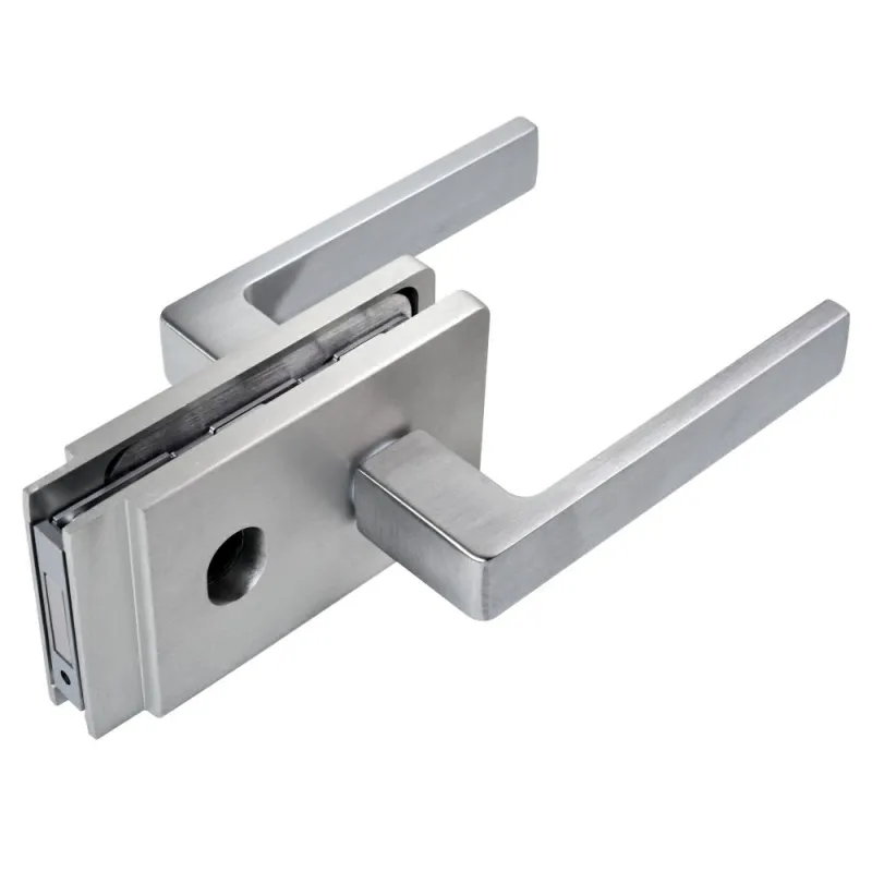 Komplet Vitra do szkła klamka + zamek na wkładkę chrom połysk