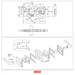 Komplet Vitra do szkła klamka + zamek na wkładkę chrom połysk