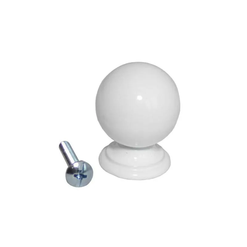 Gałka meblowa 25mm biała kulka z podstawką mod. 60