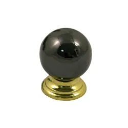 Gałka meblowa 30mm kulka czarny nikiel podstwaka złota mod. 63