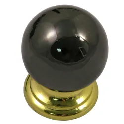 Gałka meblowa 30mm kulka czarny nikiel podstwaka złota mod. 63