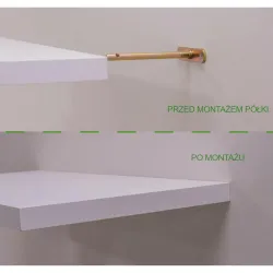 Wspornik półki wkręcany niewidoczny ukryty 9x190mm żółty ocynk mod.20