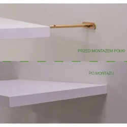 Wspornik półki wkręcany niewidoczny ukryty 9x250mm żółty ocynk mod.20