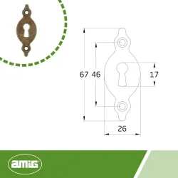 Szyld Szyldzik na kluczyk 25x65x1,5mm złoto antyczne mod.11
